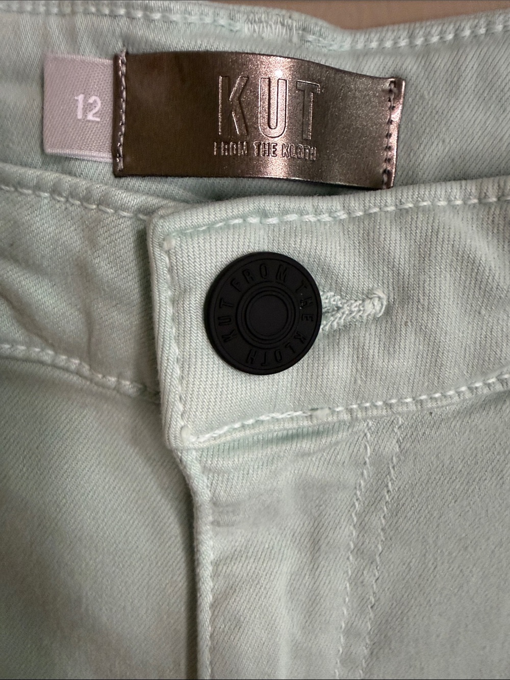 Kut from the Kloth Charlotte High Rise Wide Leg in Icy Mint - Picture 4 of 7